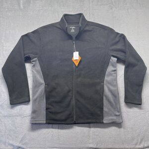Ranger Sweater Mens Large Outdoor Black Long Sleeve Full Zip Fleece Preppy‎ NEW